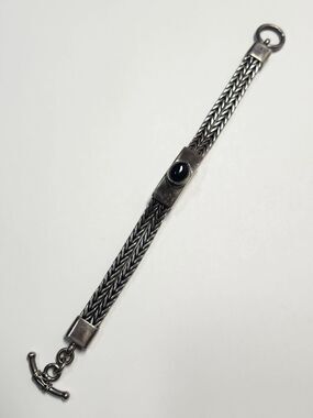 Sterling Silver Double Foxtail Chain Bracelet Suarti Bali BA 925 6.5"